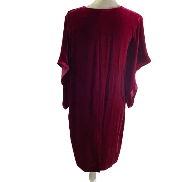 Eileen Fisher Hibiscus Velvet V-neck Kimono Dress - Picture 3 of 12